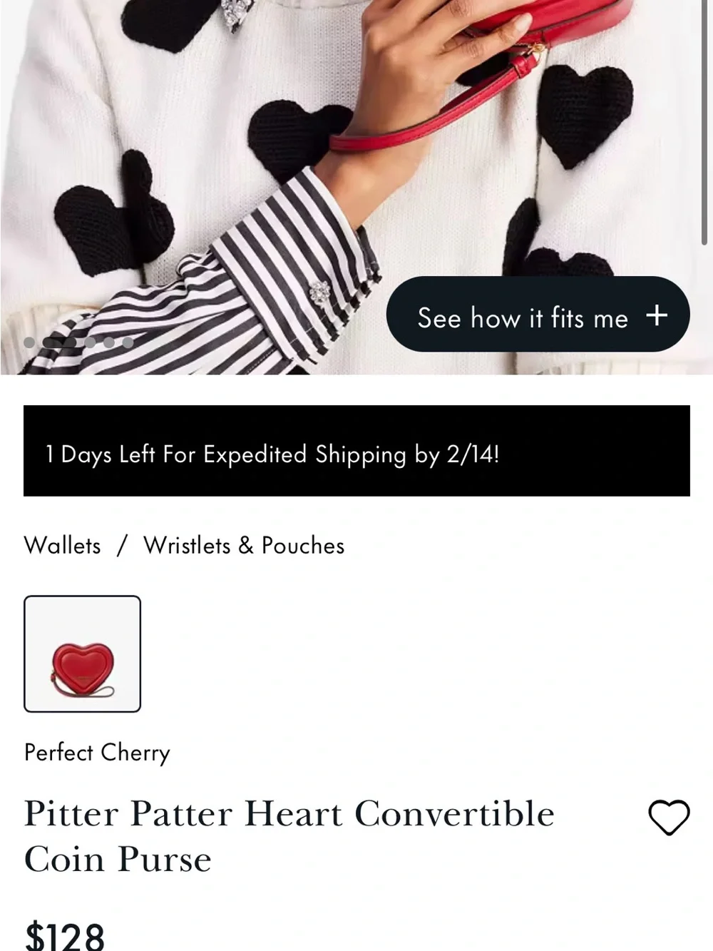kate Spade Red Heart Wallet - Pitter Patter Heart Coin Purse